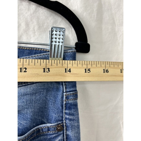 Black Daisy Kate Straight Leg Womens Size 7/28 Jeans Bright Indigo‎ Wash Raw Hem - Picture 5 of 11